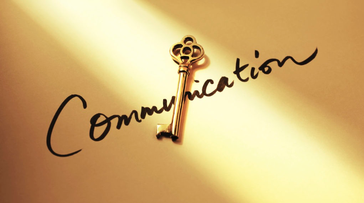 picture of an old fashioned key on the word communication
