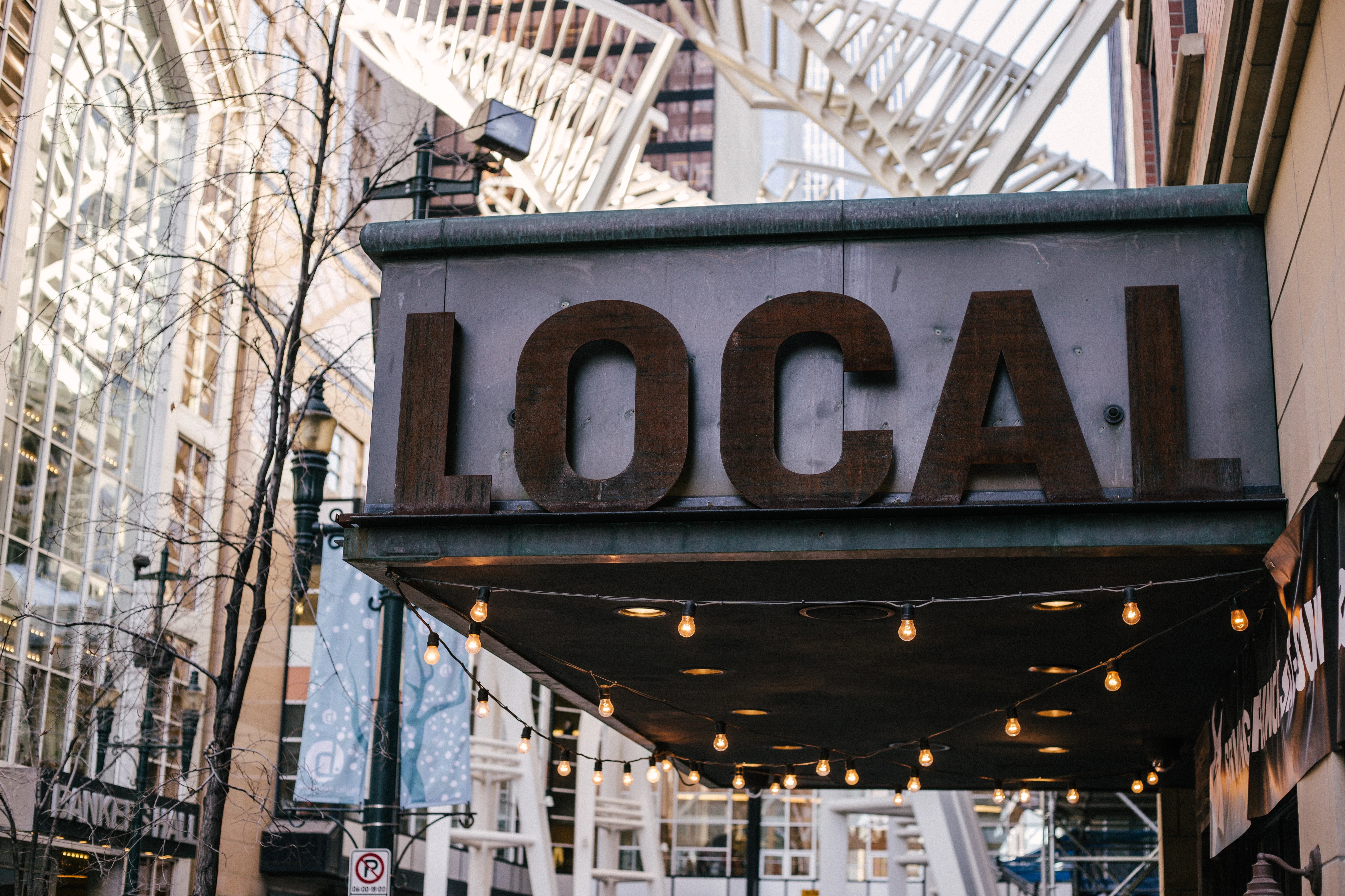 store sign with the word local